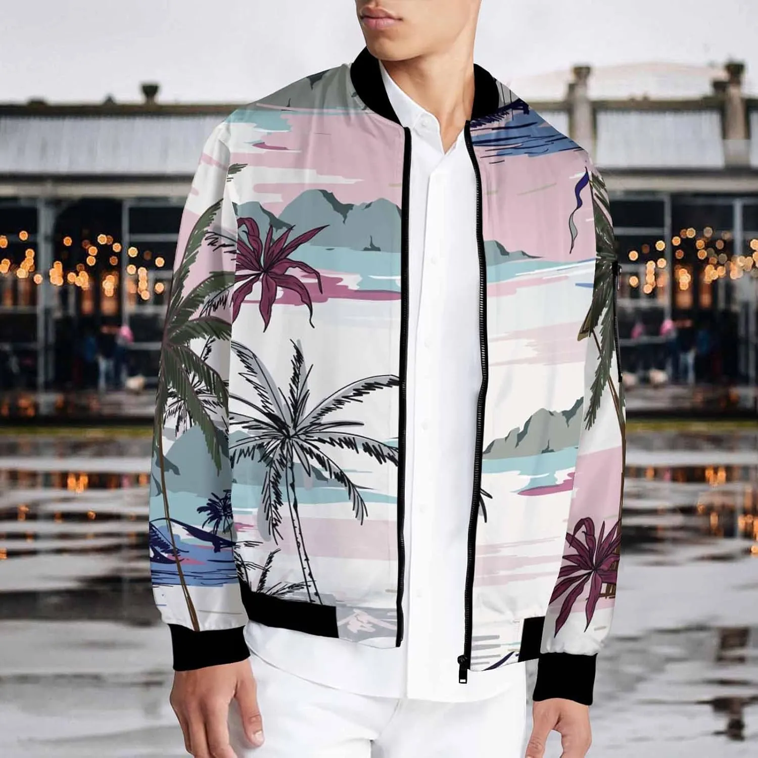 Mens Bomber Jacket Vintage Style Bomber Jacket Men Men's Casual Varsity Jacket Vintage Lightweight Bomber Jackets