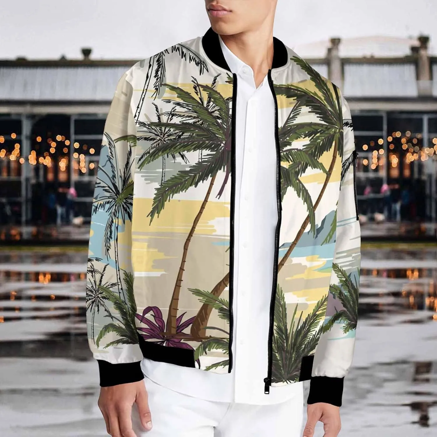 Mens Bomber Jacket Vintage Style Bomber Jacket Men Men's Casual Varsity Jacket Vintage Lightweight Bomber Jackets
