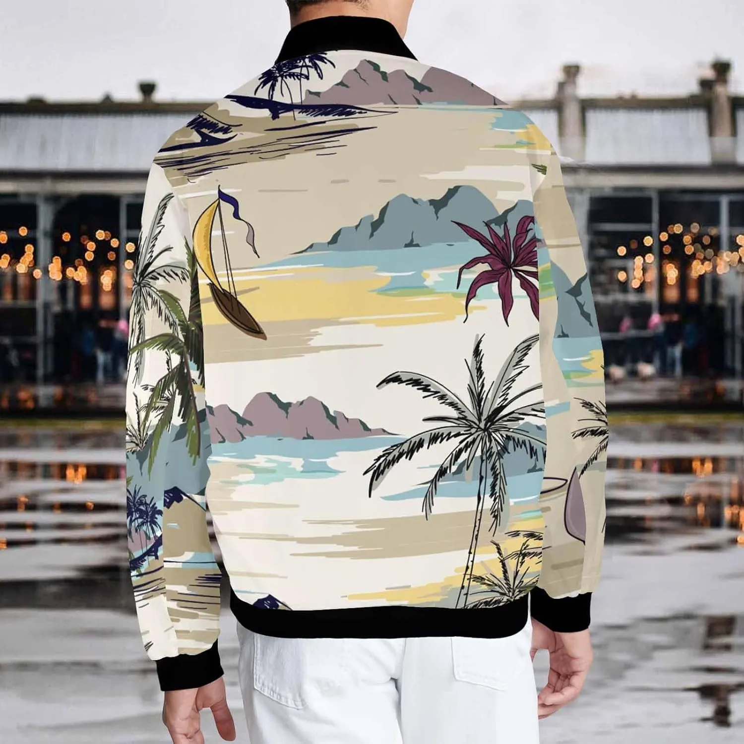 Mens Bomber Jacket Vintage Style Bomber Jacket Men Men's Casual Varsity Jacket Vintage Lightweight Bomber Jackets