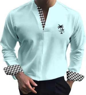 Men's Button Down Shirt 2024 Casual Men's One Third Cardigan Long Sleeved Shirt Slim Fit Shirt Casual Home Shirt
