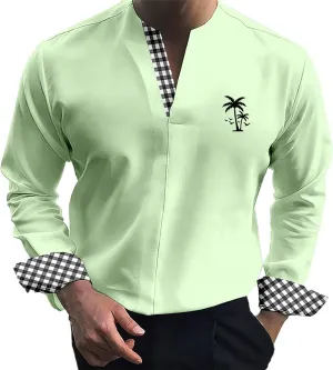 Men's Button Down Shirt 2024 Casual Men's One Third Cardigan Long Sleeved Shirt Slim Fit Shirt Casual Home Shirt