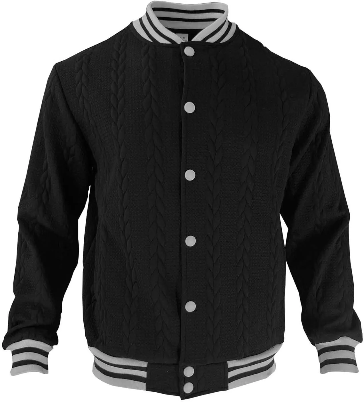 Mens Cable Knitted Cardigan Sweaters Trendy Button Down Varsity Jackets Fall Winter Oversize Thicken Thermal Coat Top
