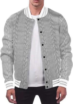 Mens Cable Knitted Cardigan Sweaters Trendy Button Down Varsity Jackets Fall Winter Oversize Thicken Thermal Coat Top