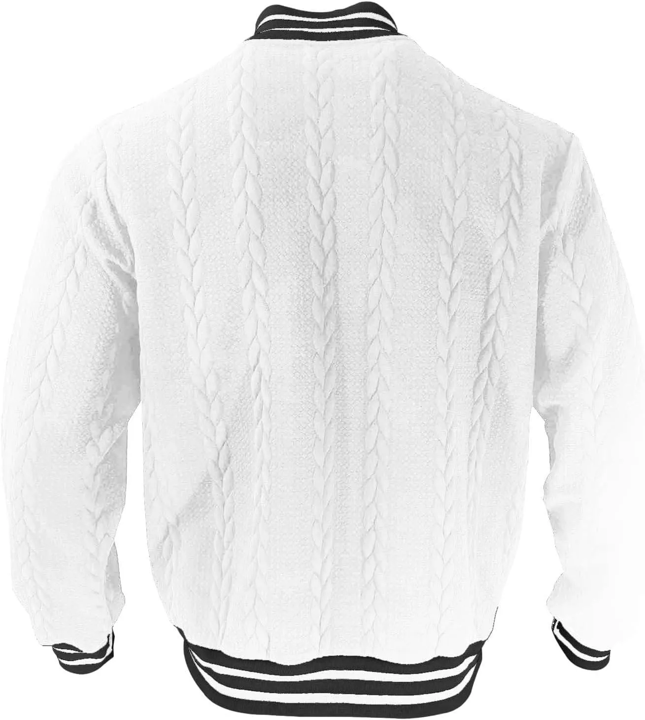 Mens Cable Knitted Cardigan Sweaters Trendy Button Down Varsity Jackets Fall Winter Oversize Thicken Thermal Coat Top