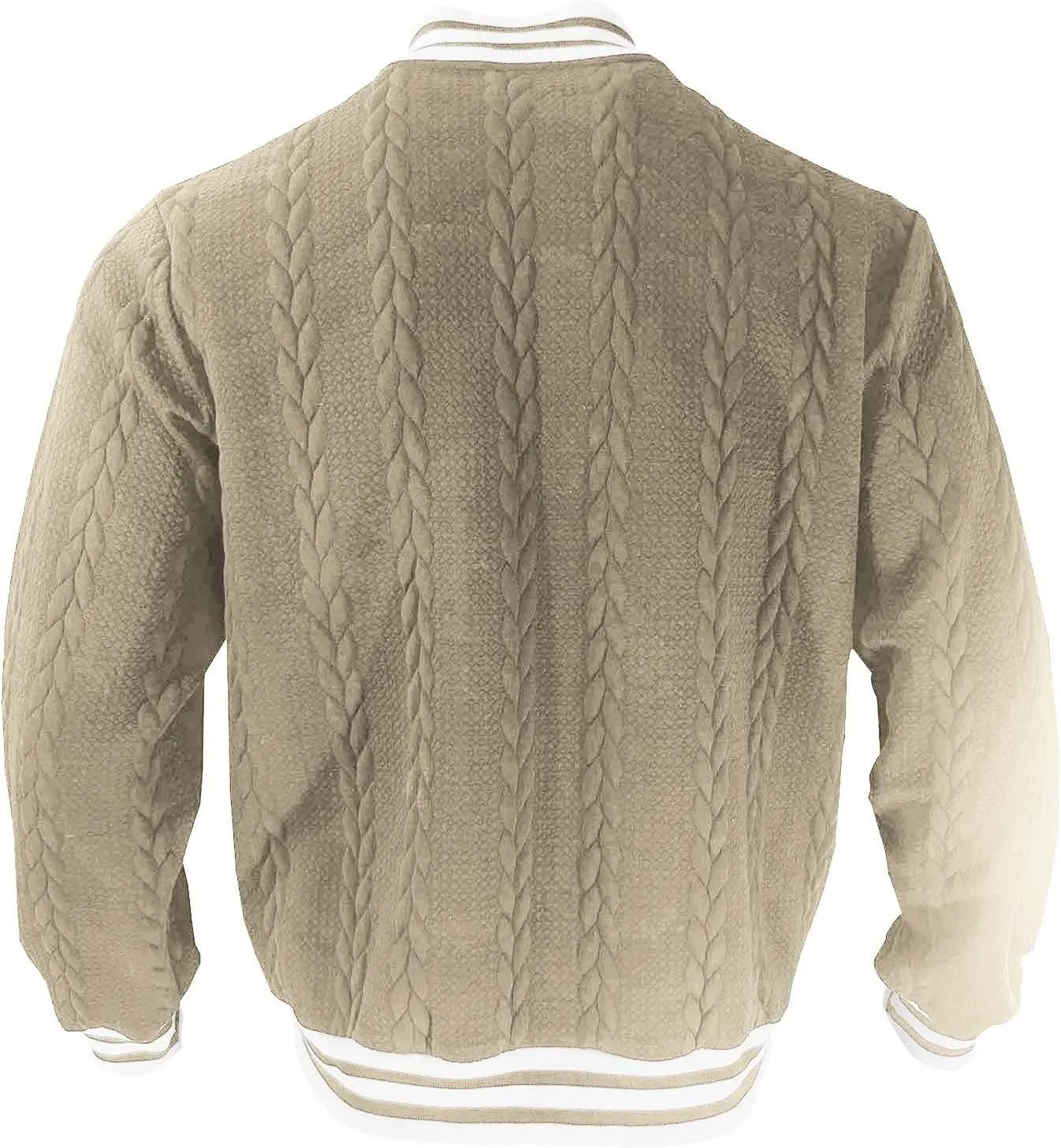 Mens Cardigan Sweaters Oversize Fall Winter Thermal Button Down Cable Knitted Sweater Casual Trendy Varsity Jackets