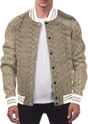 Mens Cardigan Sweaters Oversize Fall Winter Thermal Button Down Cable Knitted Sweater Casual Trendy Varsity Jackets