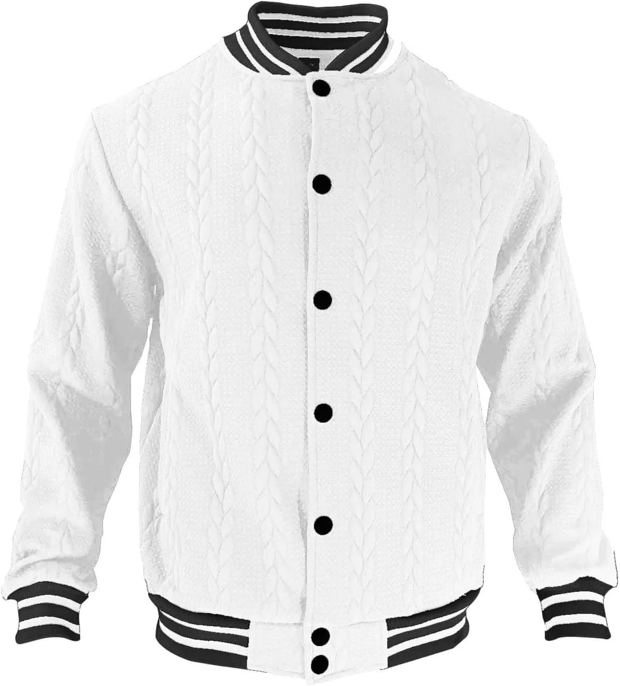 Mens Cardigan Sweaters Oversize Fall Winter Thermal Button Down Cable Knitted Sweater Casual Trendy Varsity Jackets