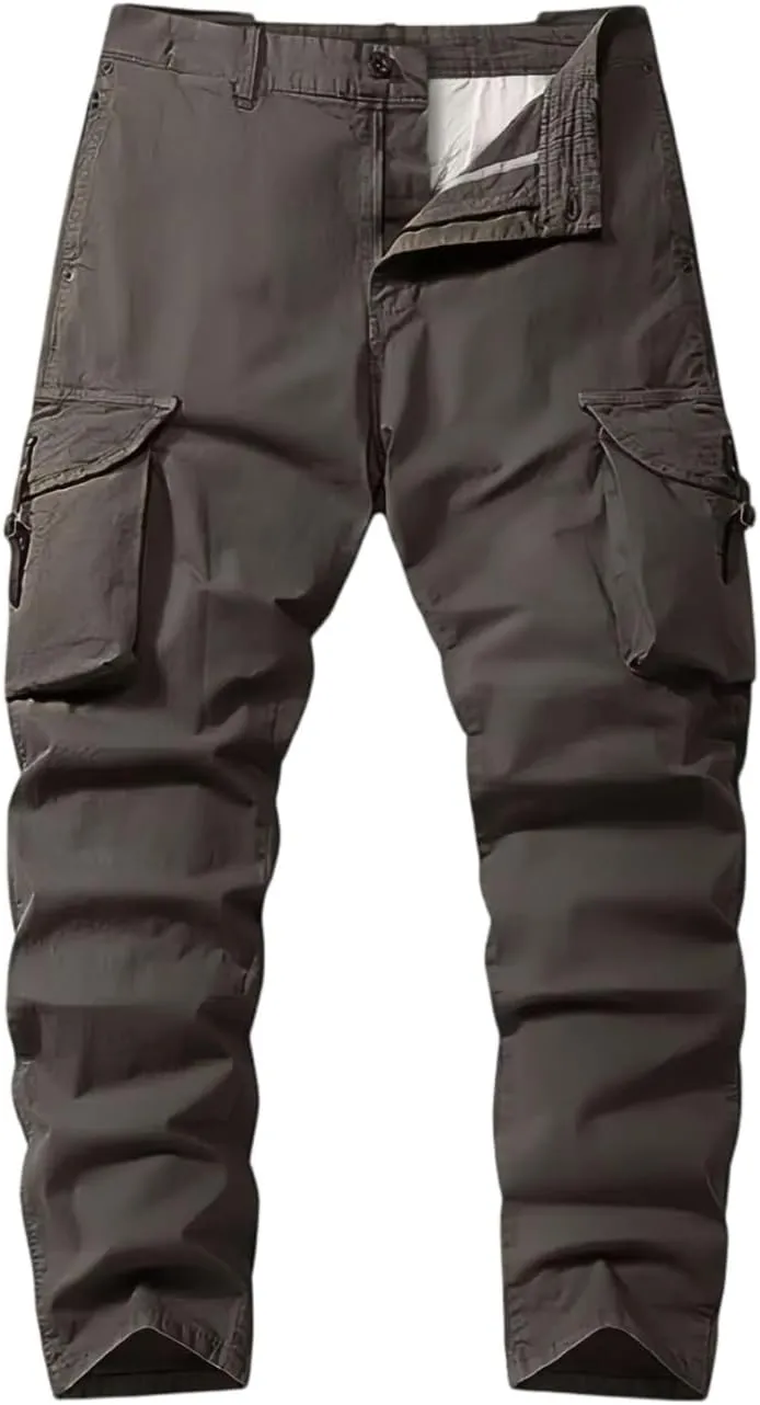 Men's Cargo Pants Relaxed Fit Sport Pants Jogger Sweatpants Drawstring Outdoor Trousers with Pockets