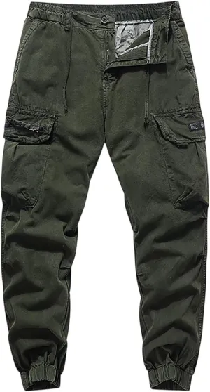 Men's Cargo Pants Relaxed Fit Sport Pants Jogger Sweatpants Drawstring Outdoor Trousers with Pockets
