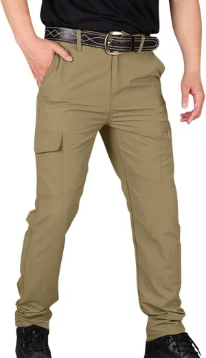 Mens Cargo Pants Stretch Camping Waterproof Outdoor Hiking Pants Travel Lightweight Camouflage Resistant Work Pants