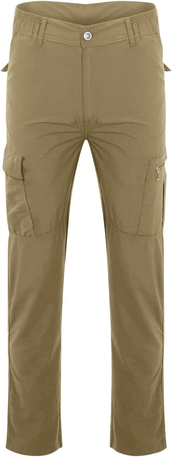 Mens Cargo Pants Stretch Camping Waterproof Outdoor Hiking Pants Travel Lightweight Camouflage Resistant Work Pants