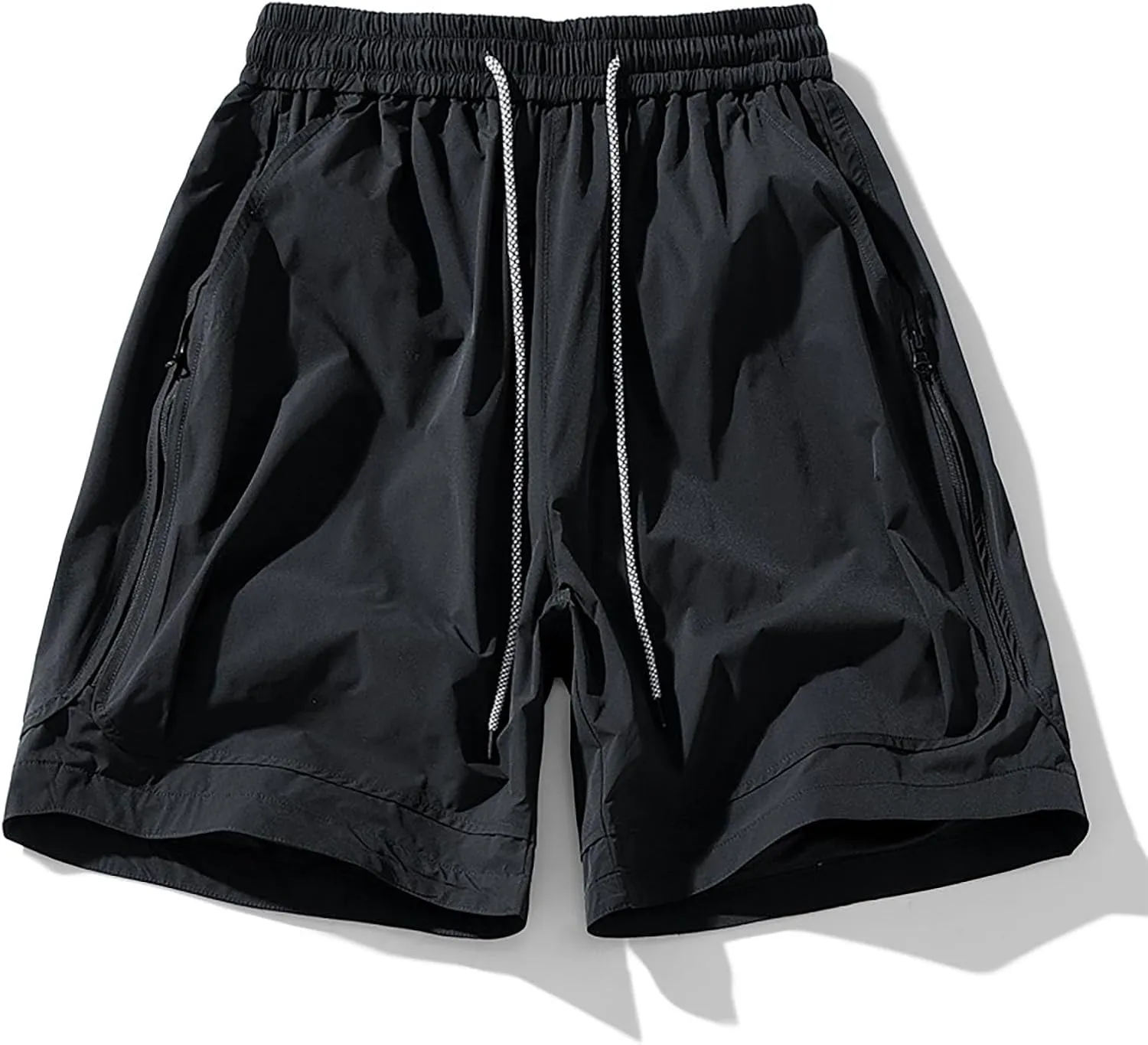 Men's Cargo Shorts Elastic Waist Drawstring Summer Casual Quick Dry Athletic Sport Jogging Shorts with 5 Pocket