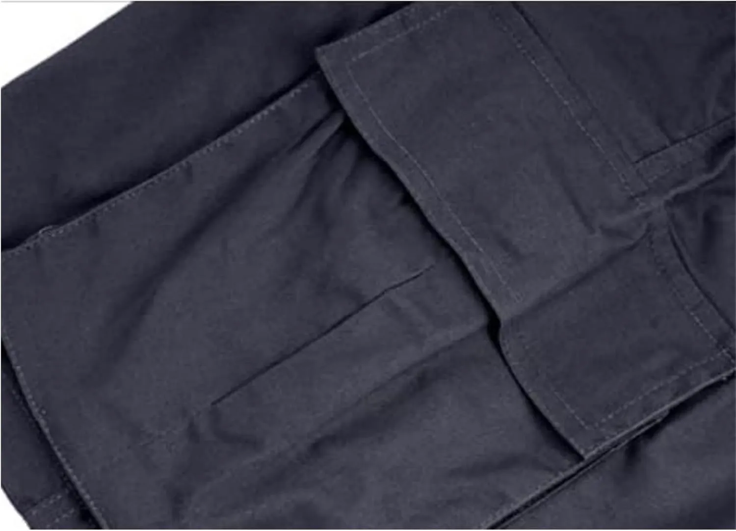 Men's Cargo Shorts Elastic Waist Tactical Shorts Solid Stretchy Jogging Pants Lightweight Straight Pants with Pockets