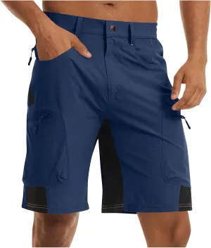 Mens Cargo Shorts Solid Color Fashion Patchwork Short Pants with Multiple Pockets Flowy Comfy Workwear Shorts