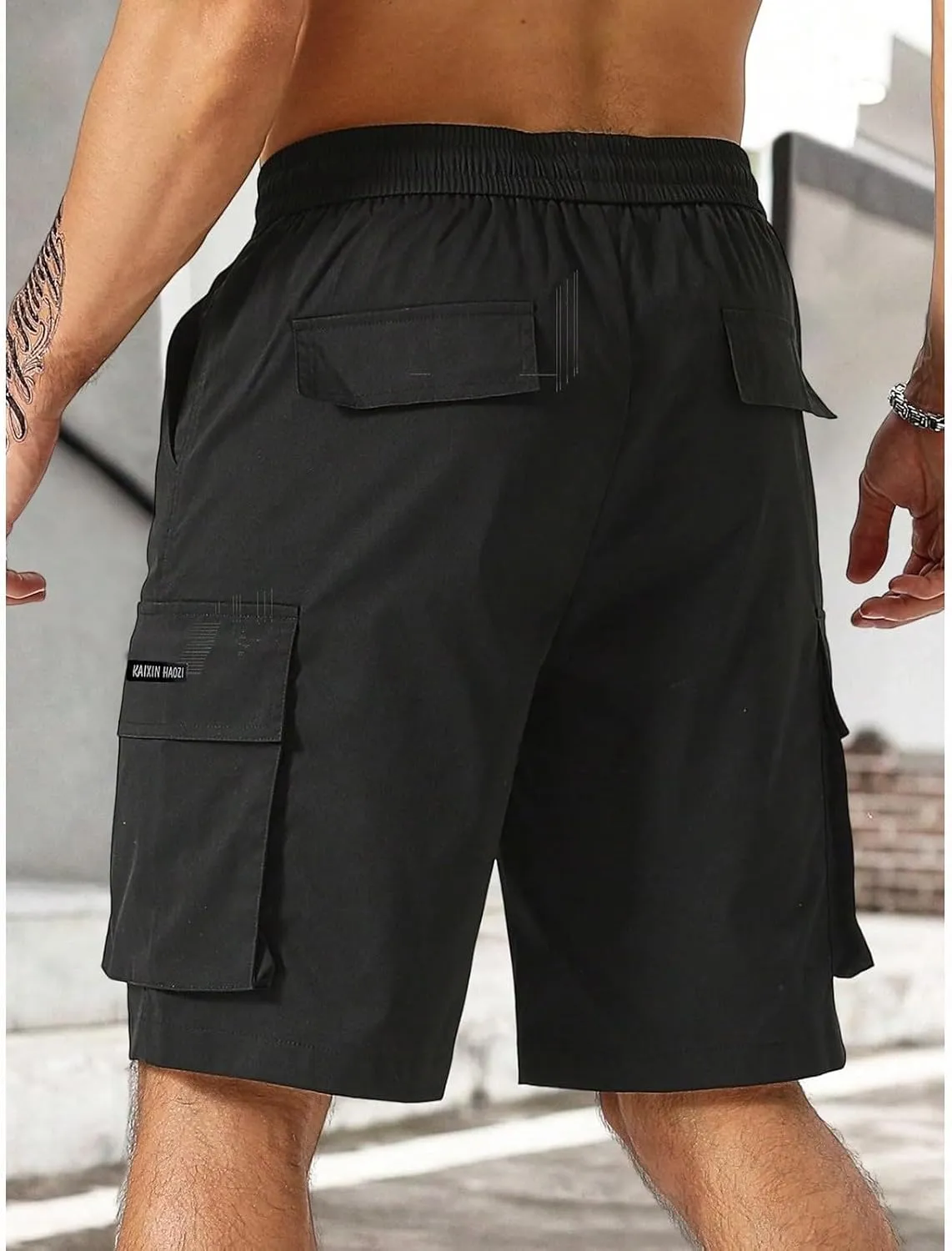 Men's Cargo Shorts Stretch Drawstring Hiking Work Pants Summer Lightweight Classic Multi Pockets Tactical Short Pants