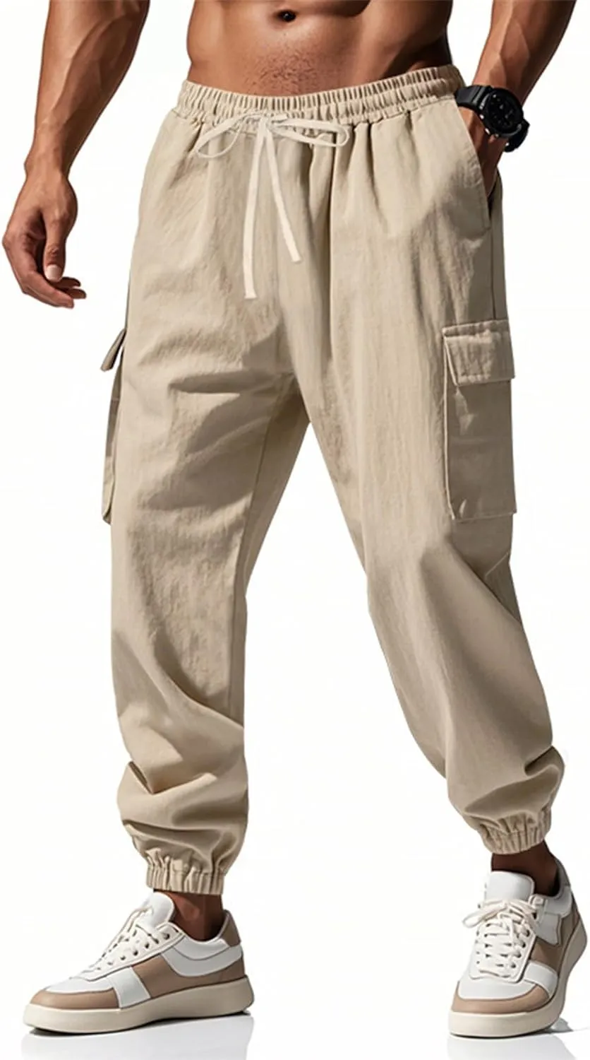 Mens Cargo Work Pants, Ripstop Stretch Tactical Pants, Outdoor Water Resistant Hiking Pants