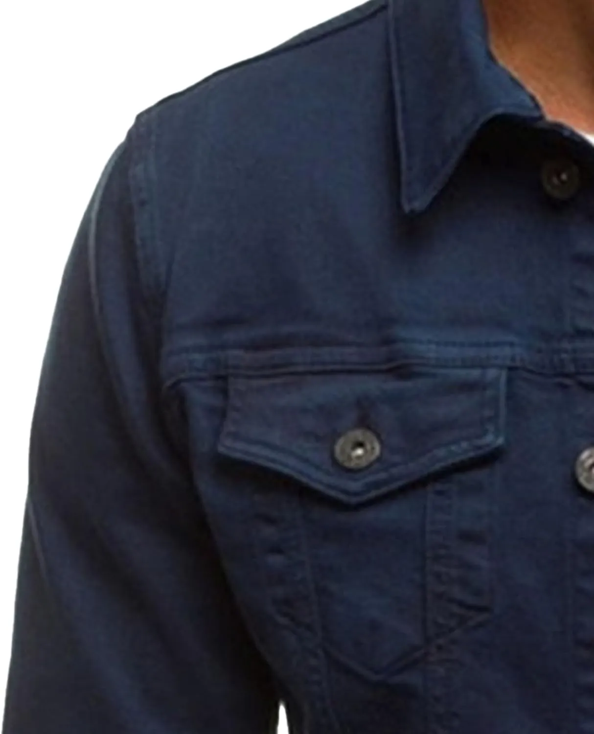 Men's Casual Denim Jacket Button Down Long Sleeve Trucker Jacket Solid Color Slim Fit Fashion Jean Coat