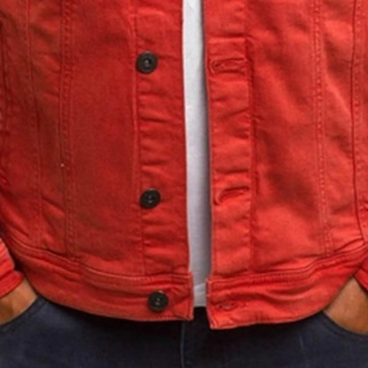 Men's Casual Denim Jacket Button Down Long Sleeve Trucker Jacket Solid Color Slim Fit Fashion Jean Coat
