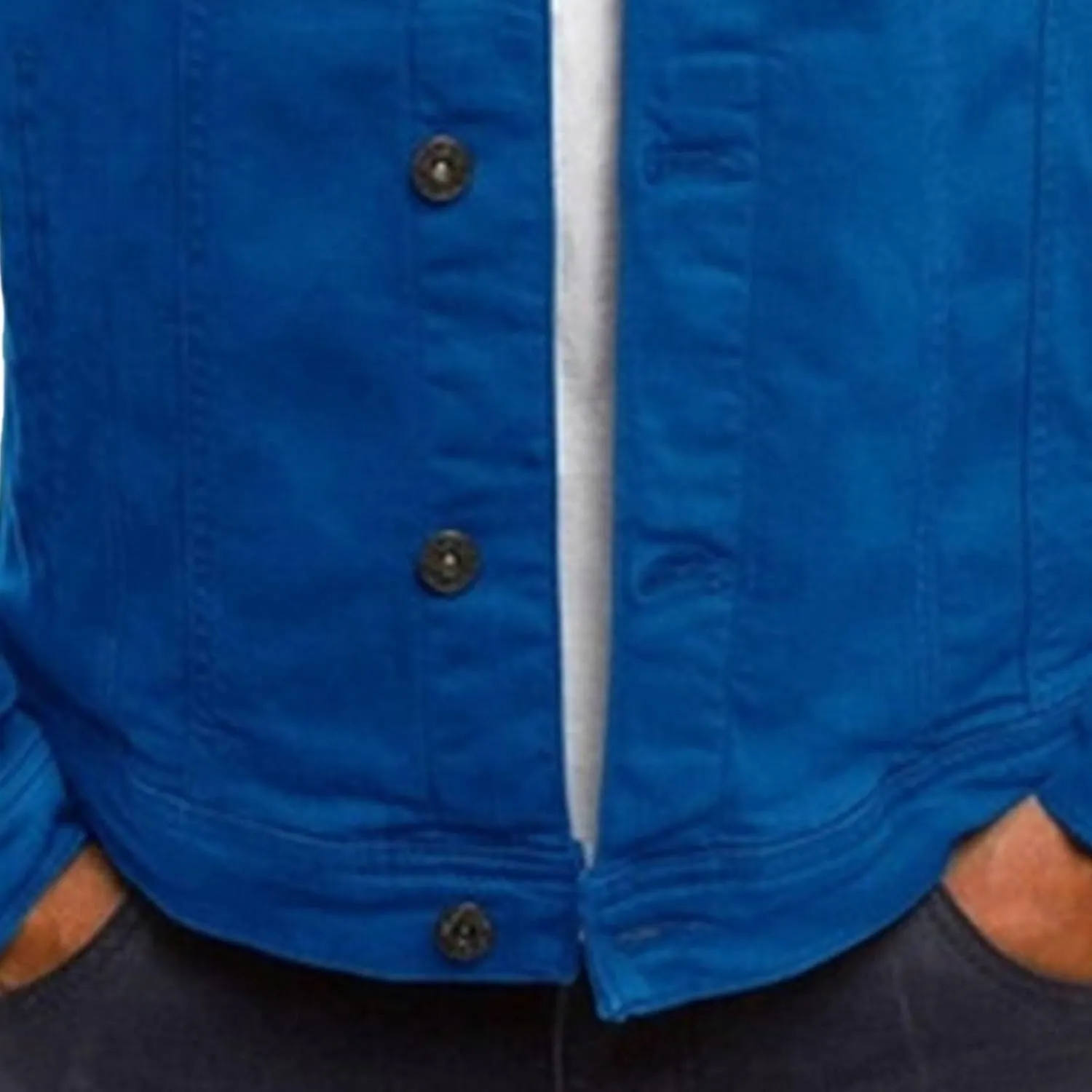 Men's Casual Denim Jacket Button Down Long Sleeve Trucker Jacket Solid Color Slim Fit Fashion Jean Coat