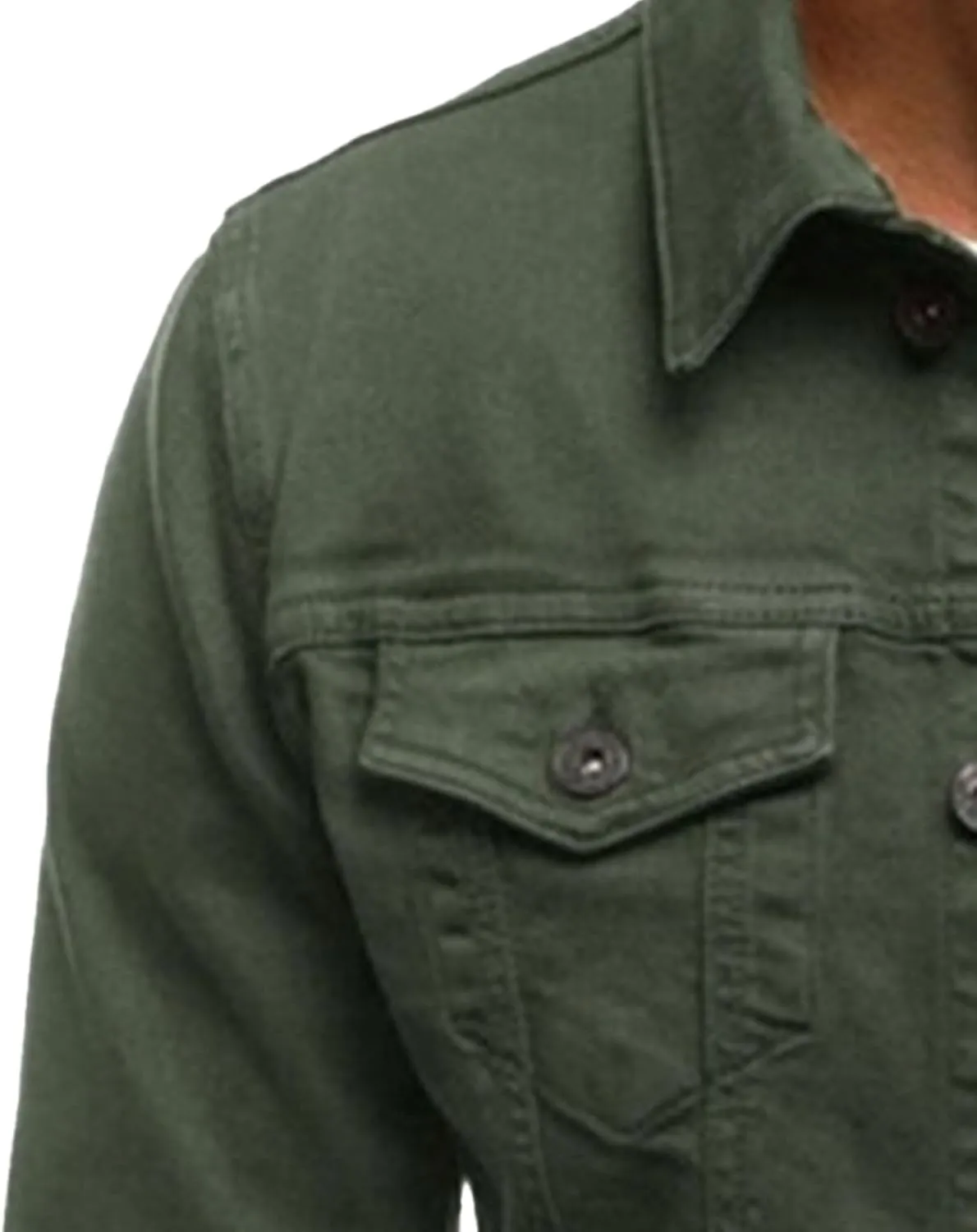 Men's Casual Denim Jacket Button Down Long Sleeve Trucker Jacket Solid Color Slim Fit Fashion Jean Coat