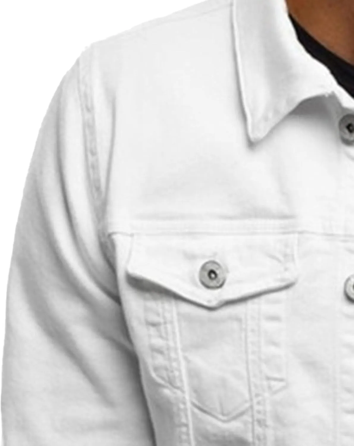 Men's Casual Denim Jacket Button Down Long Sleeve Trucker Jacket Solid Color Slim Fit Fashion Jean Coat