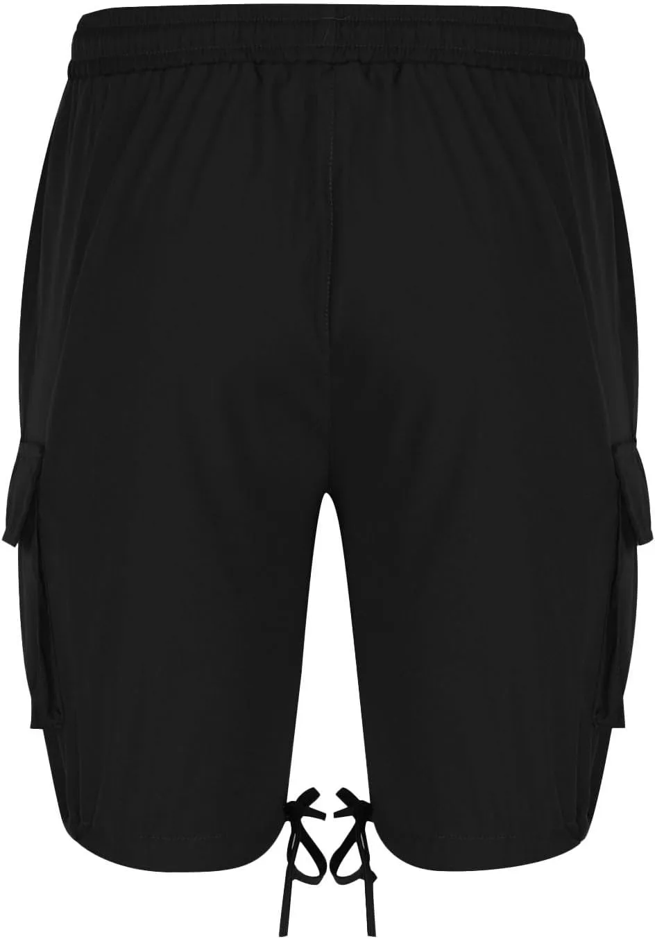 Mens Chino Shorts Sports Gym Training Knee Length Long Shorts Slim Fit Casual Elastic Waist Half Pants with Pockets