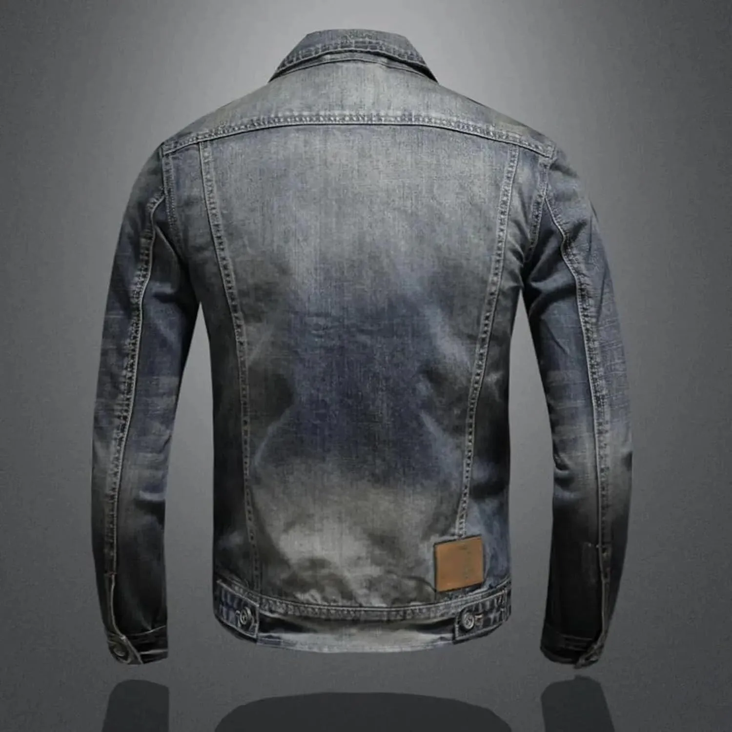 Men's Classic Vintage Denim Jacket Men Classic Slim Fit Denim Coat With Zip Lightweight Sport Coats