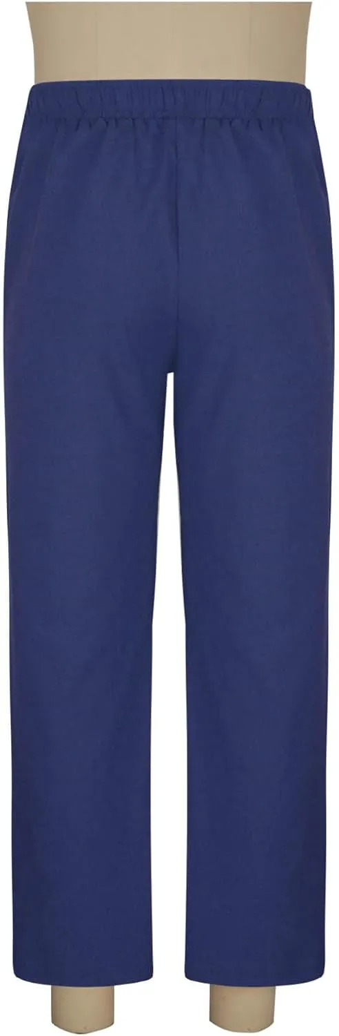 Mens Cotton Linen Pants Summer Elastic Drawstring Waist Straight Legs Beach Pant Plus Size Loose Fit Casual Trousers