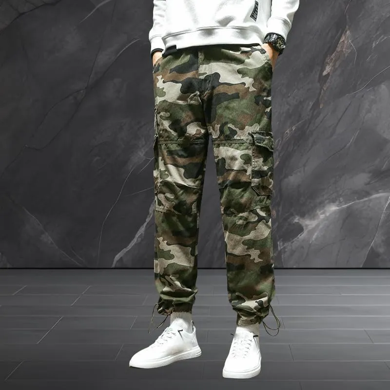 Men's Durable Multi-Pocket Straight Leg Cargo Work Pants Loose Fit