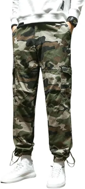 Men's Durable Multi-Pocket Straight Leg Cargo Work Pants Loose Fit