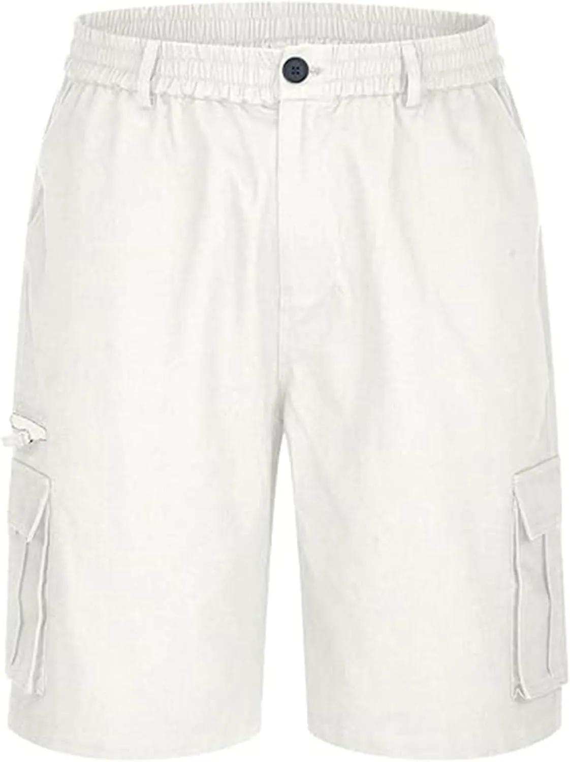 Mens Elastic Waist Cargo Shorts 2024 Summer Casual Bermuda Shorts with Multi Pocket Casual Short Pants Trendy Shorts