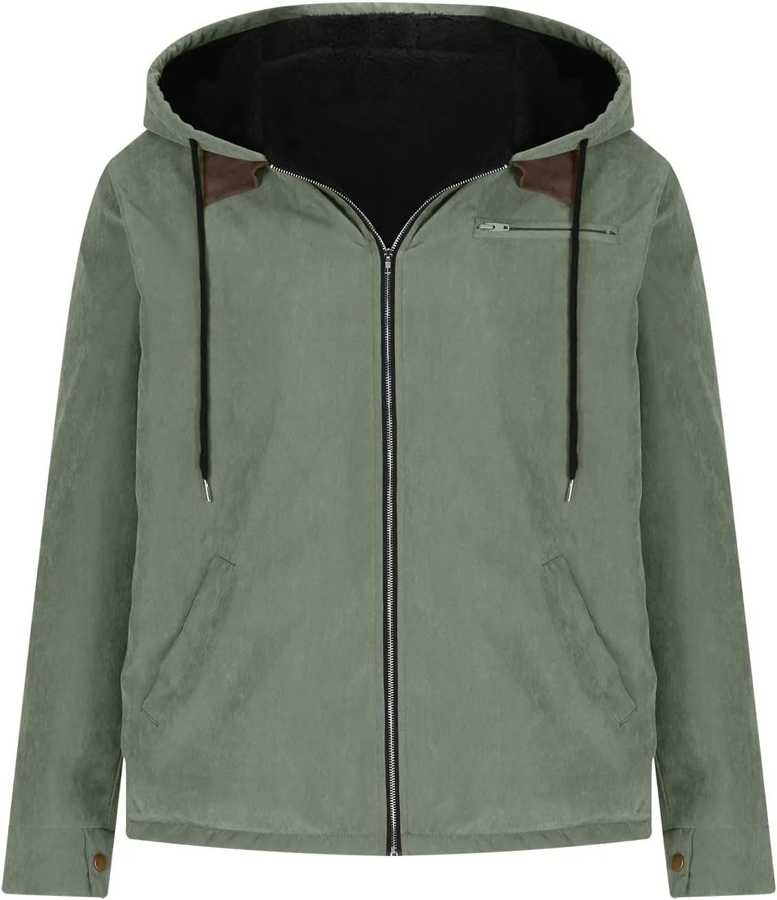 Men's Fleece Lined Hooded Winter Jackets Coats Thicken Warm Hoodie Sweatshirt Jacket with Multi Pockets
