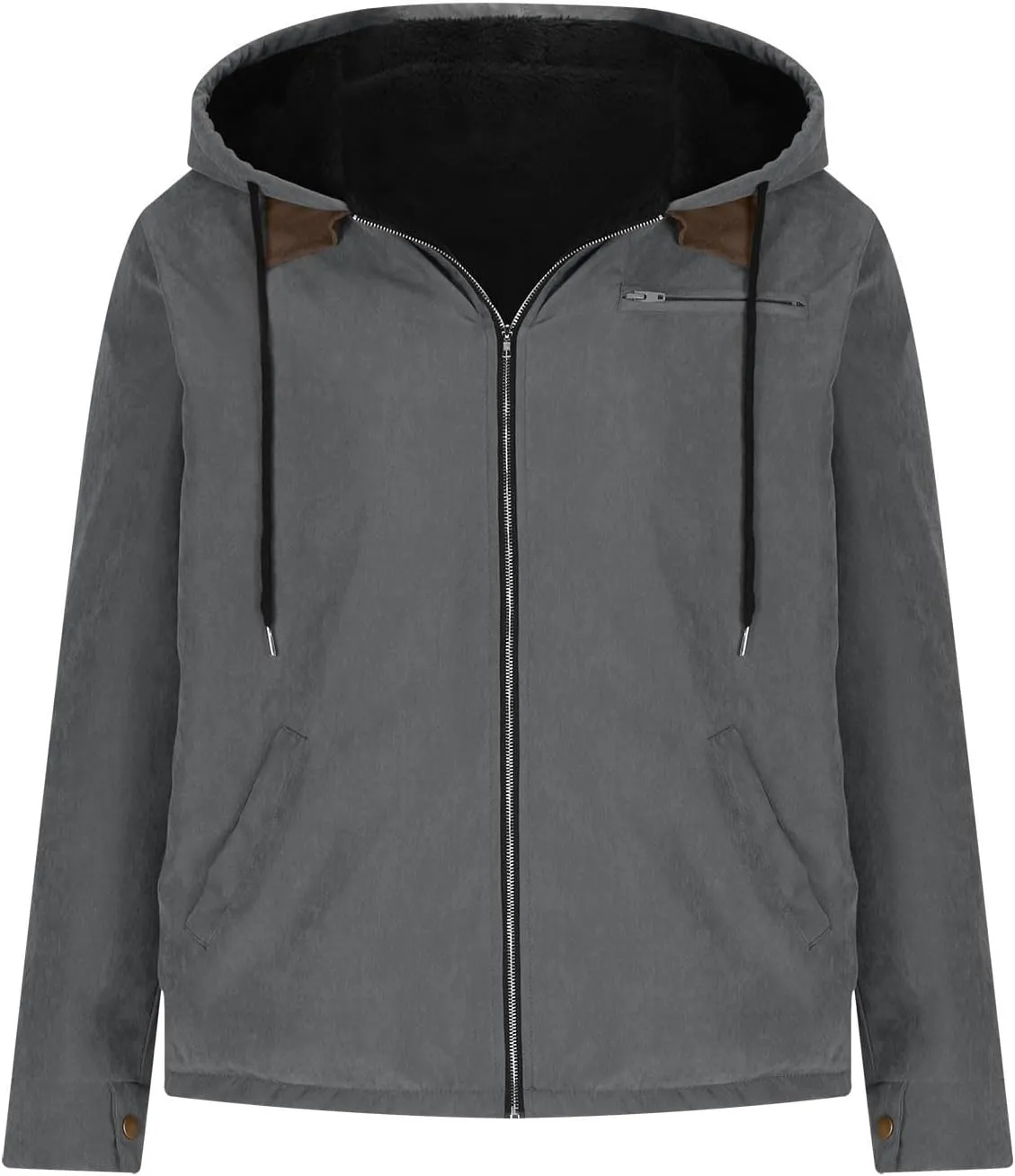 Men's Fleece Lined Hooded Winter Jackets Coats Thicken Warm Hoodie Sweatshirt Jacket with Multi Pockets