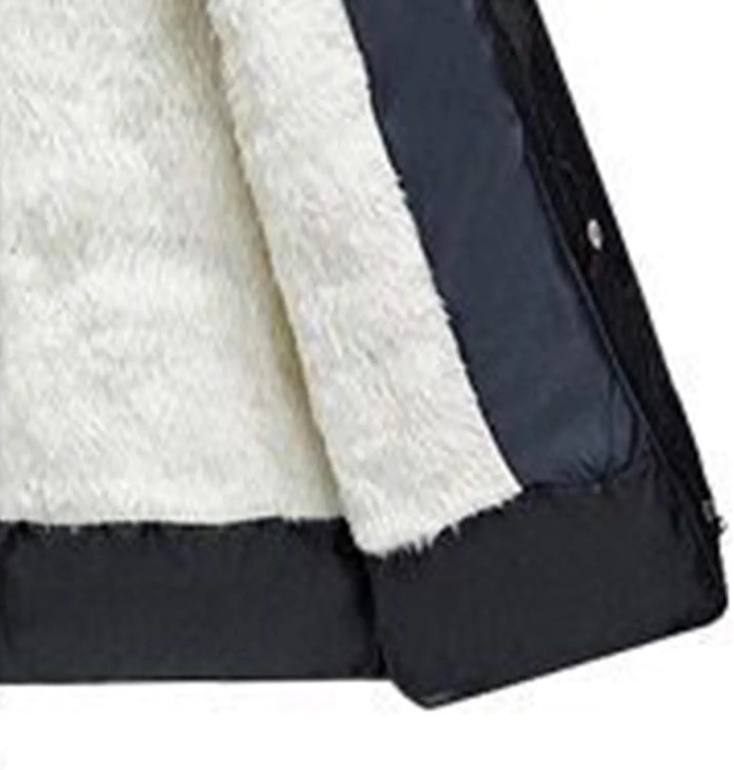 Men's Fleece Lined Puffer Jacket Winter Down Coat with Removable Hood