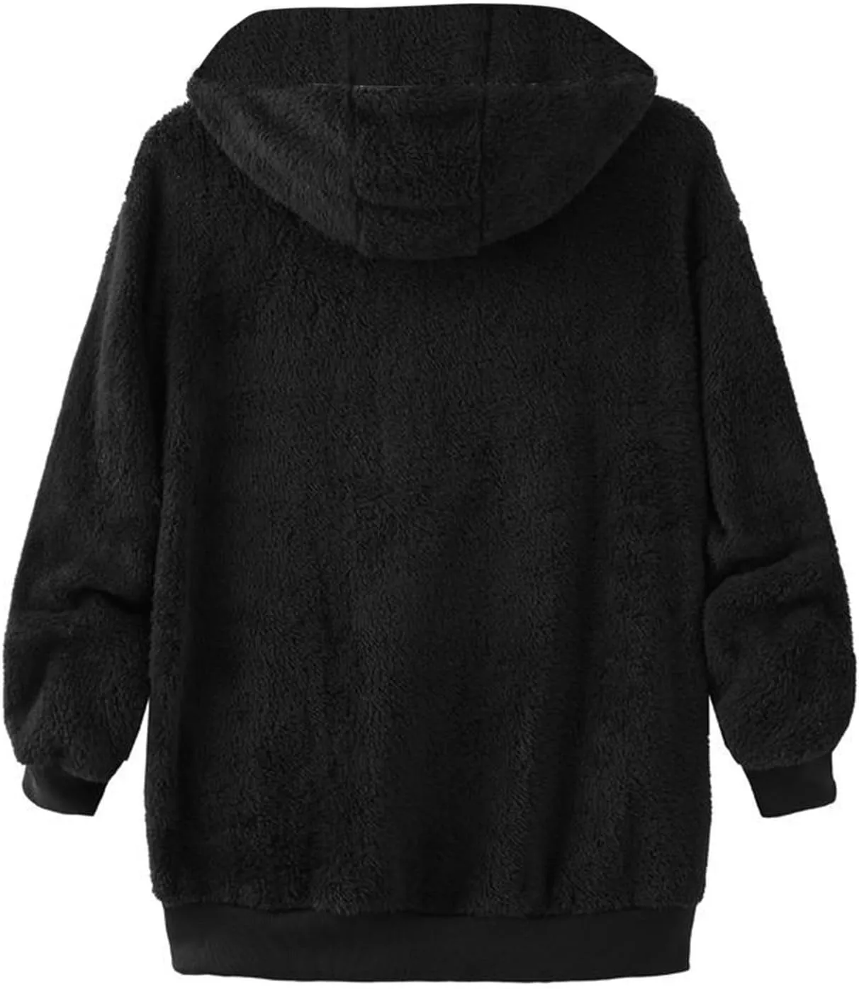 Men's Fuzzy Fleece Hoodie Jacket Zip Up Hooded Sweatshirts Sherpa Warm Winter Coats Tops with Pockets