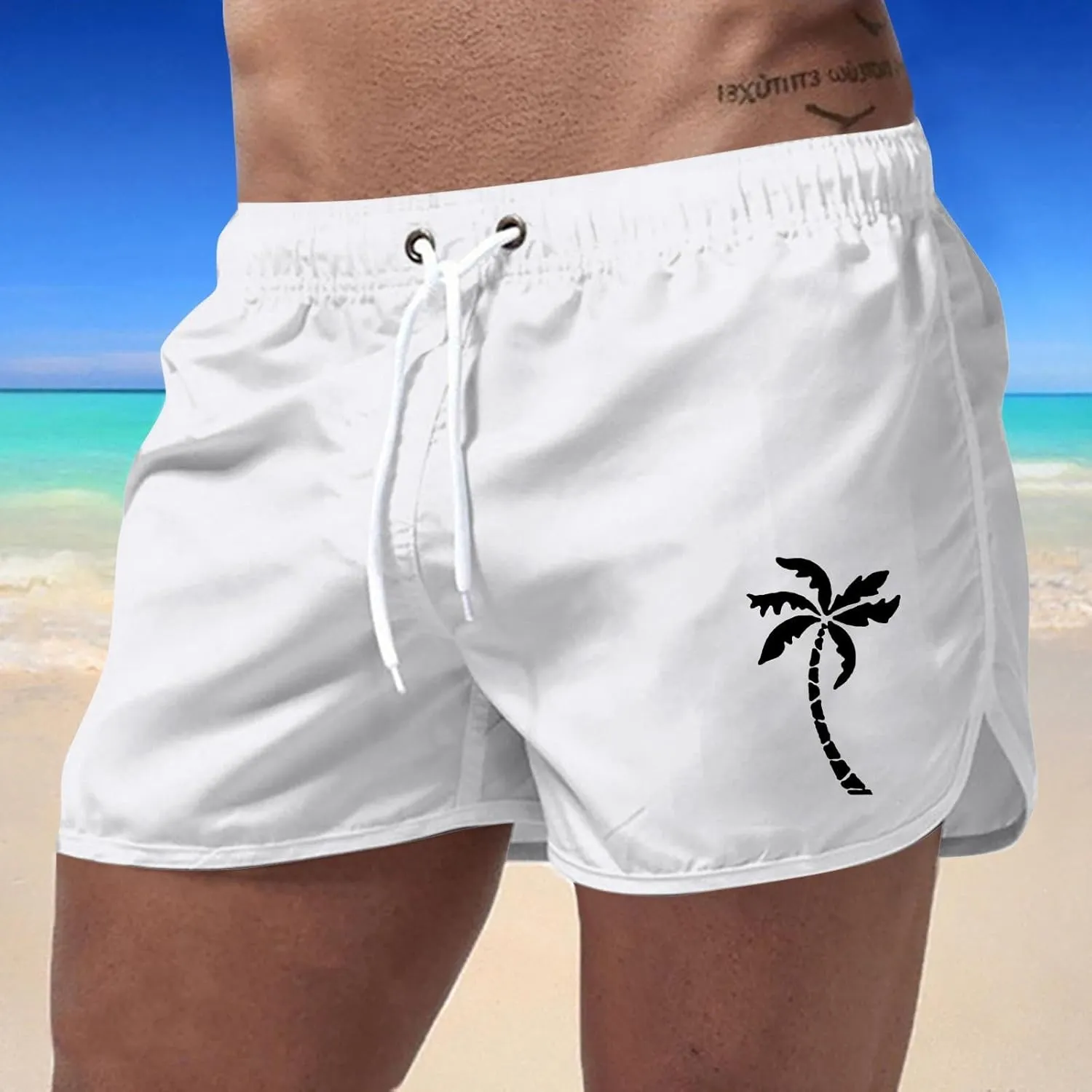 Mens Graphic Print Shorts Casual Workout Cool Shorts Quick Dry Gym Running Short Pants