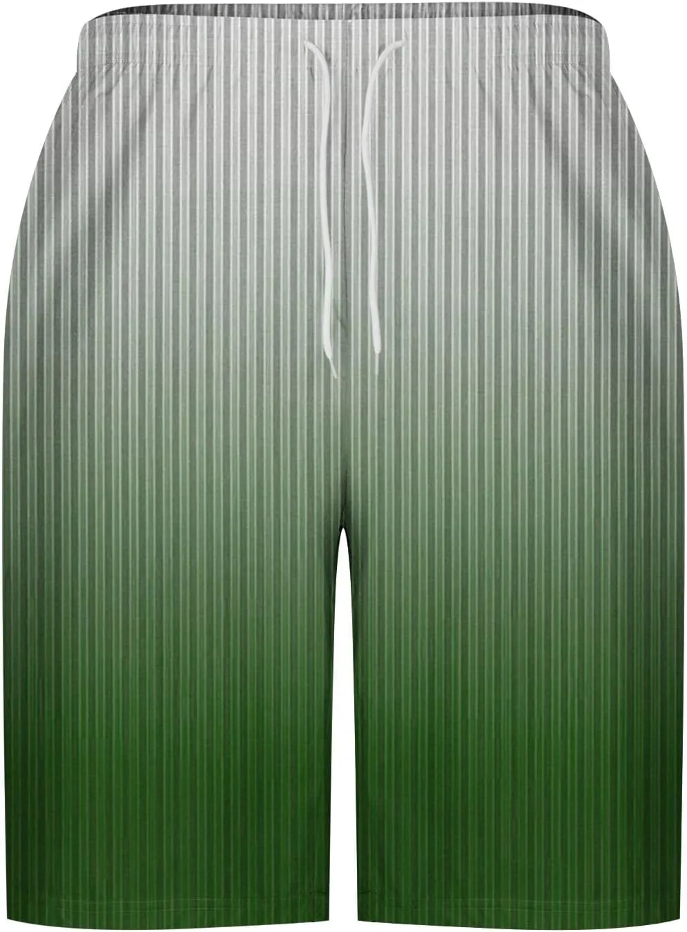 Men's Hawaiian Beach Shorts Elastic Waist Drawstring Stripe Print Shorts for Casual Swimmingshorts with Pockets