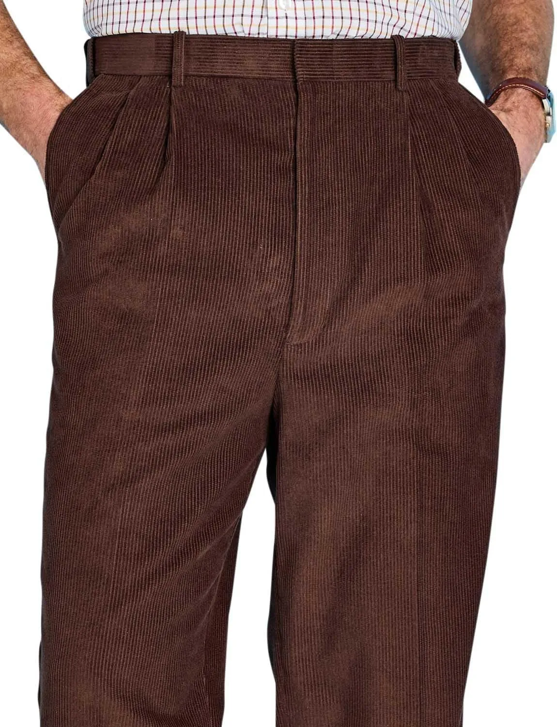 Men's HIGH-Rise Pants Luxury Cotton Corduroy Trousers