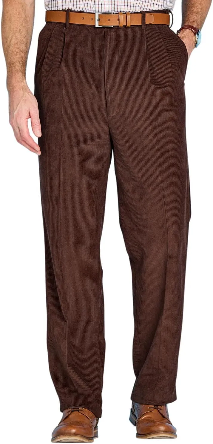 Men's HIGH-Rise Pants Luxury Cotton Corduroy Trousers
