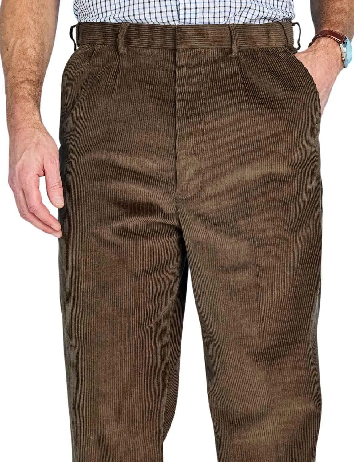 Men's HIGH-Rise Pants Luxury Cotton Corduroy Trousers