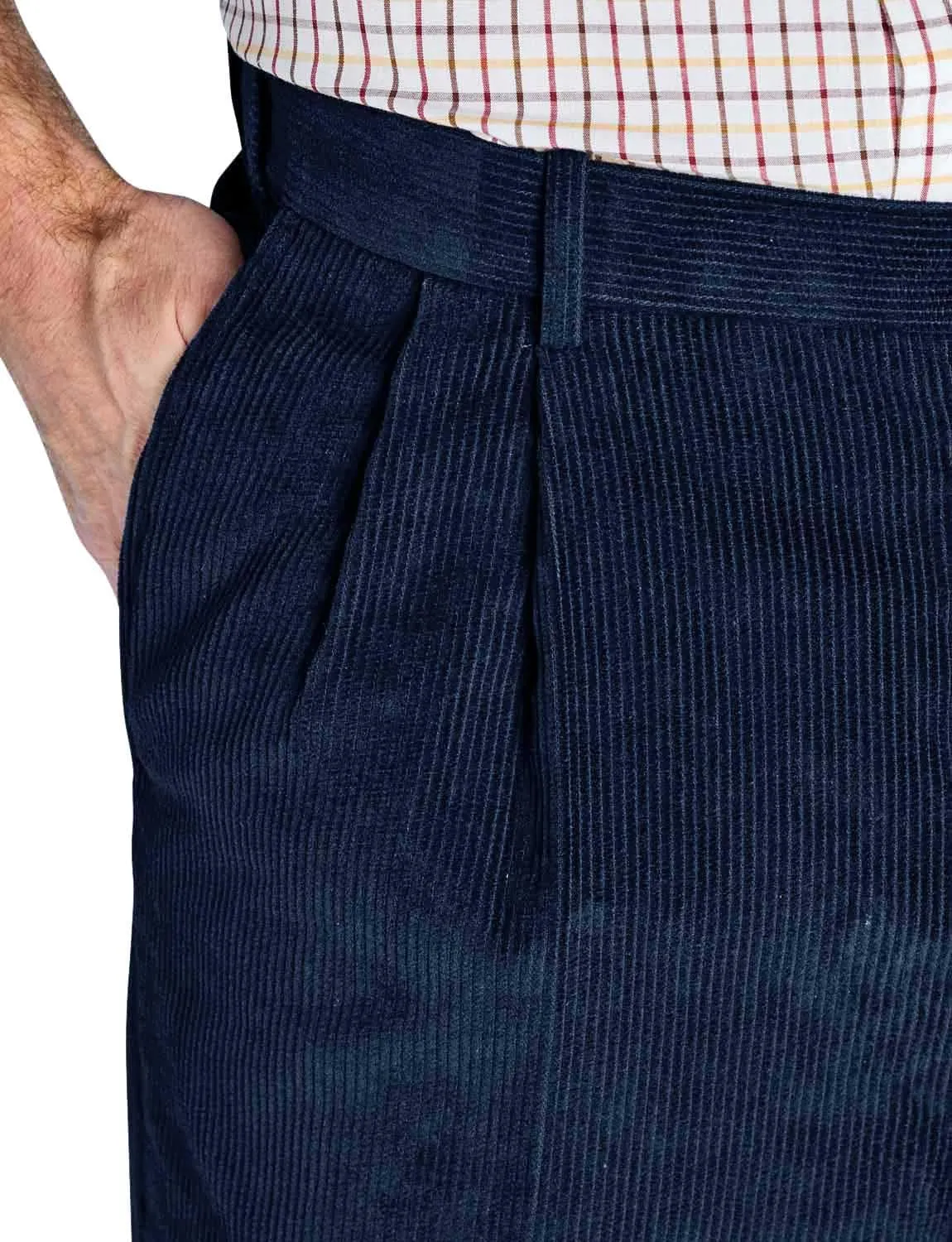 Men's HIGH-Rise Pants Luxury Cotton Corduroy Trousers
