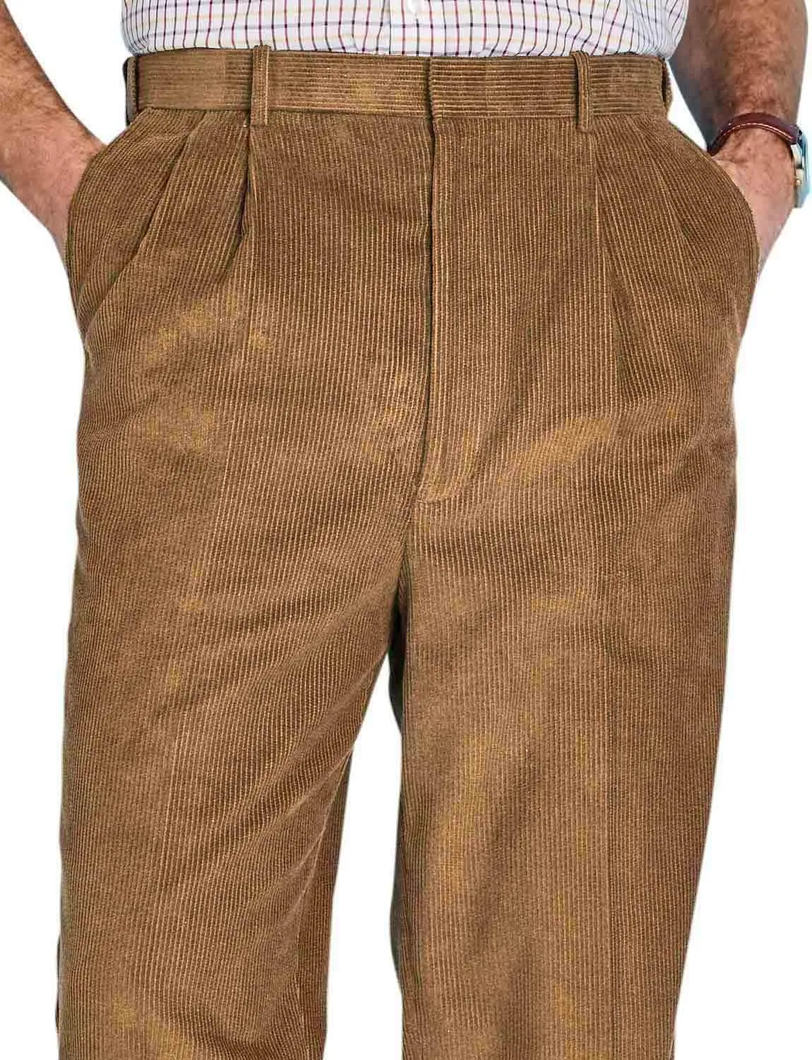 Men's HIGH-Rise Pants Luxury Cotton Corduroy Trousers