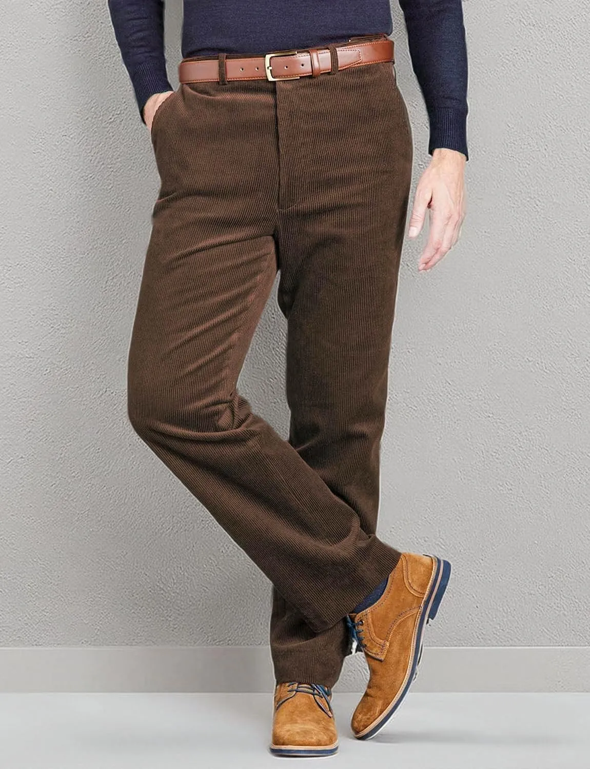 Men's HIGH-Rise Pants Luxury Cotton Corduroy Trousers