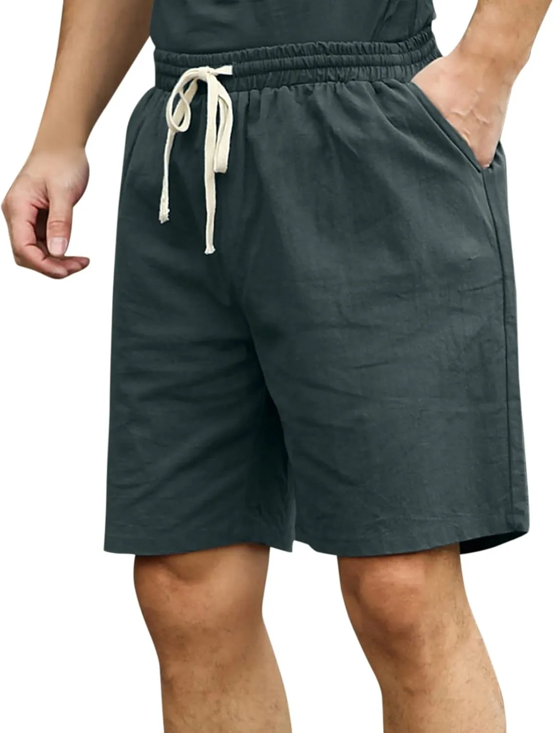Mens Hiking Cargo Shorts Elastic Waist Short Pant Muscle Fit Bodybuilding Training Shorts Men Hiking Shorts