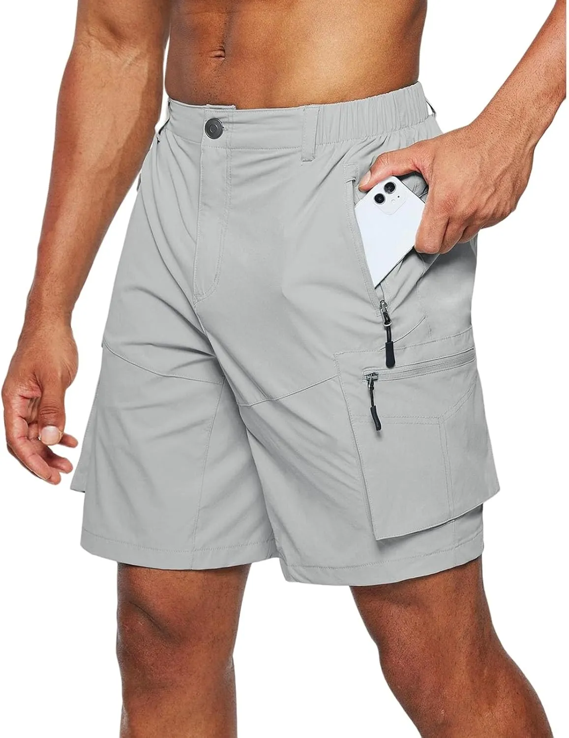 Men's Hiking Cargo Shorts Quick Dry Activewear Running Shorts Lightweight Outdoor Work Shorts for Golf Camping Casual