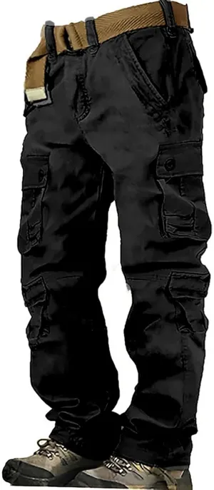 Mens Hiking Pants Cargo Trousers Hiking Pants 8 Pocket Plain Comfort Breathable Outdoor Daily Going Out Baggy Pants