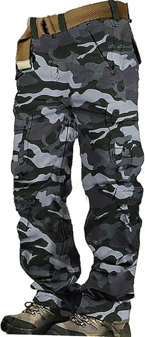 Mens Hiking Pants Cargo Trousers Hiking Pants 8 Pocket Plain Comfort Breathable Outdoor Daily Going Out Baggy Pants