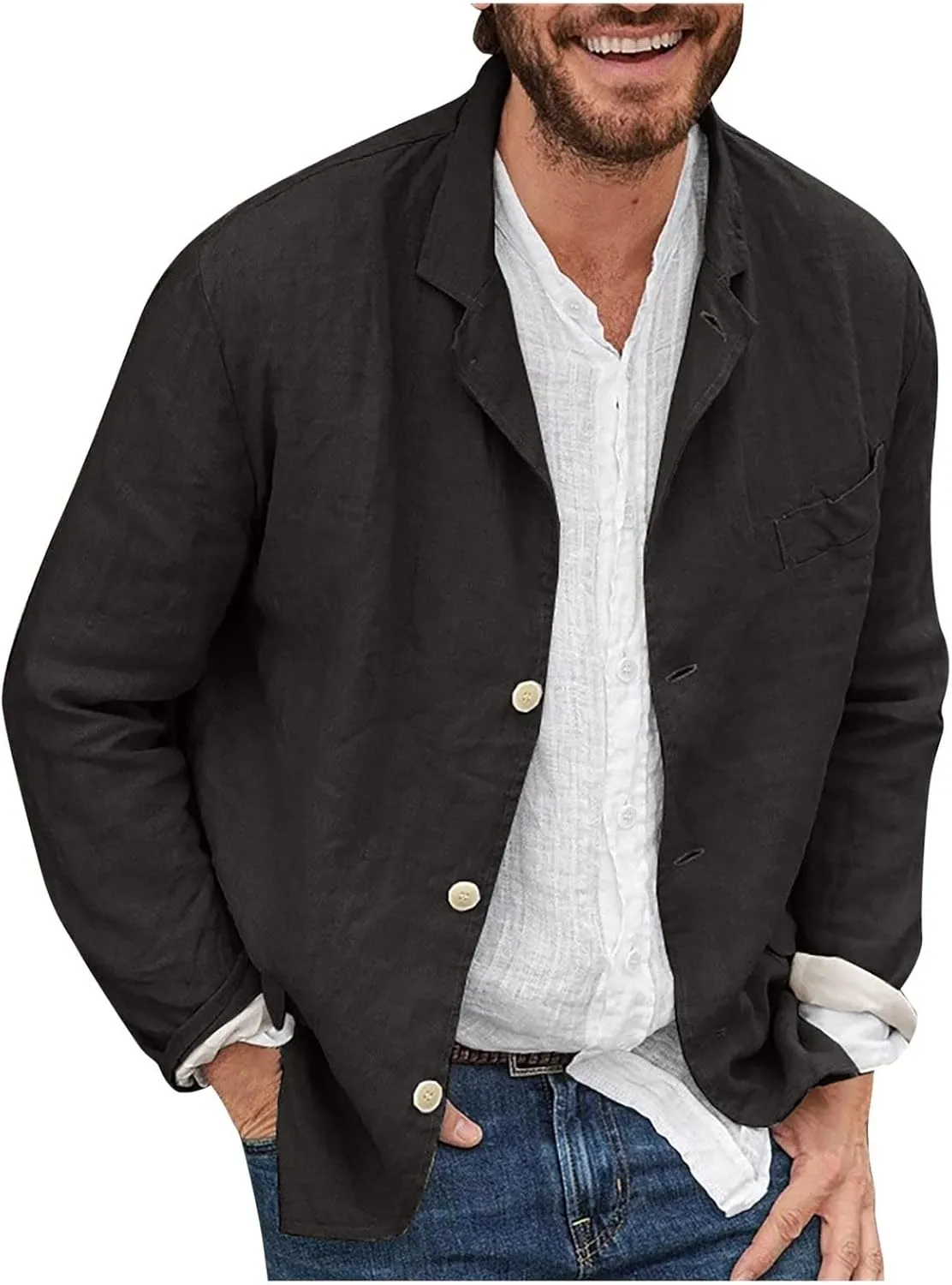 Men's Long Sleeve Classic Woven Shirt Pocket Long Sleeve Shirt Top Mens Shirts Long Sleeve T Shirt Tee Shirts