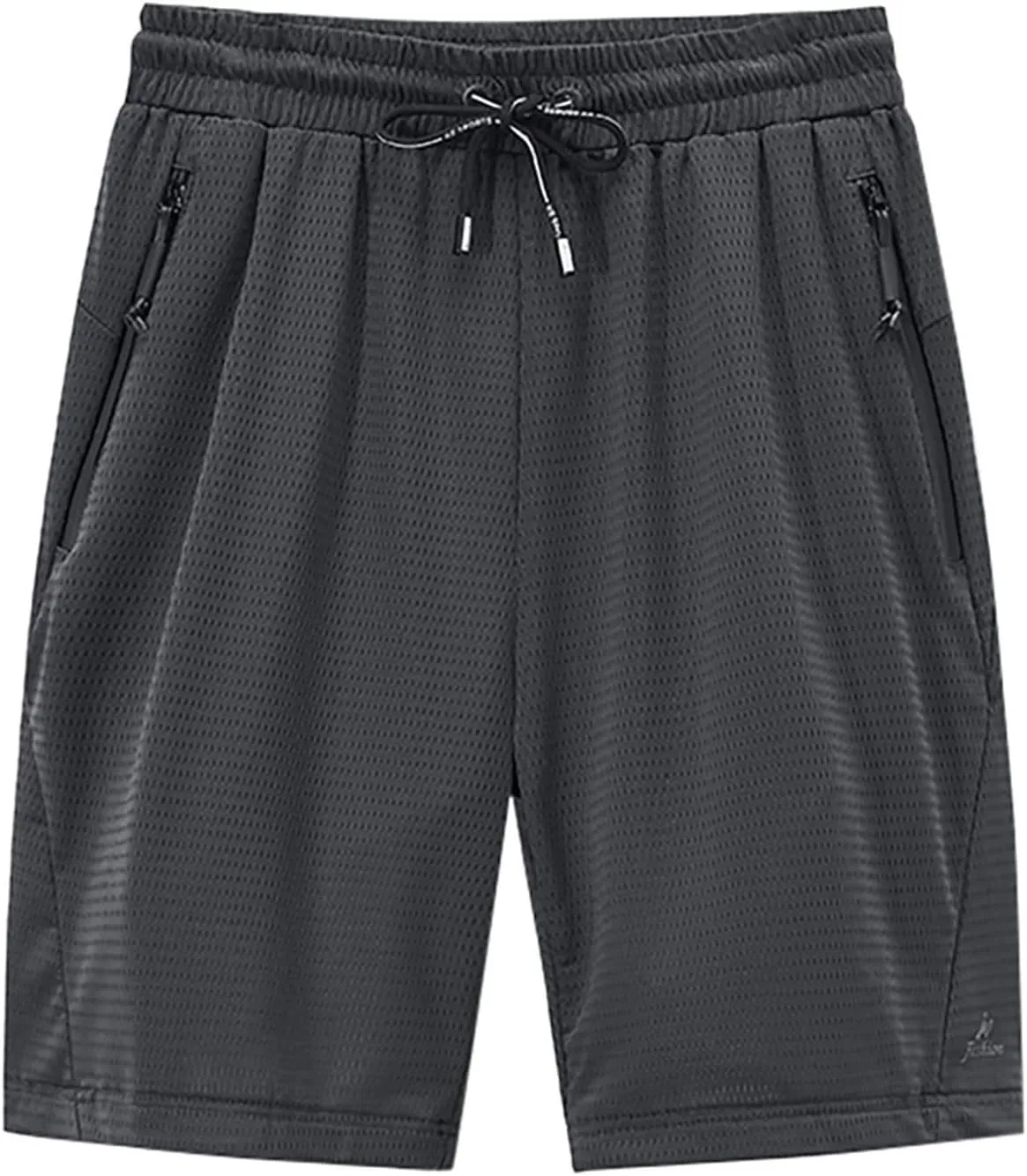 Men's Mesh Quick Dry Athletic Shorts with Zipper Pocket Elastic Waist Drawstring Breathable Gym Running Shorts
