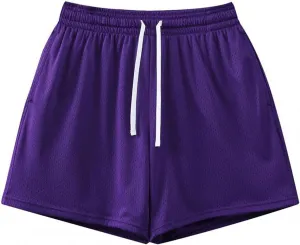 Men's Mesh Shorts Loose Fit Breathable Lightweight Running Sport Pants Fashion Drawstring Casual Shorts with Pockets